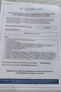 Aviso Interrupción del Suministro Electrónico por Realización de Mantenimiento e...