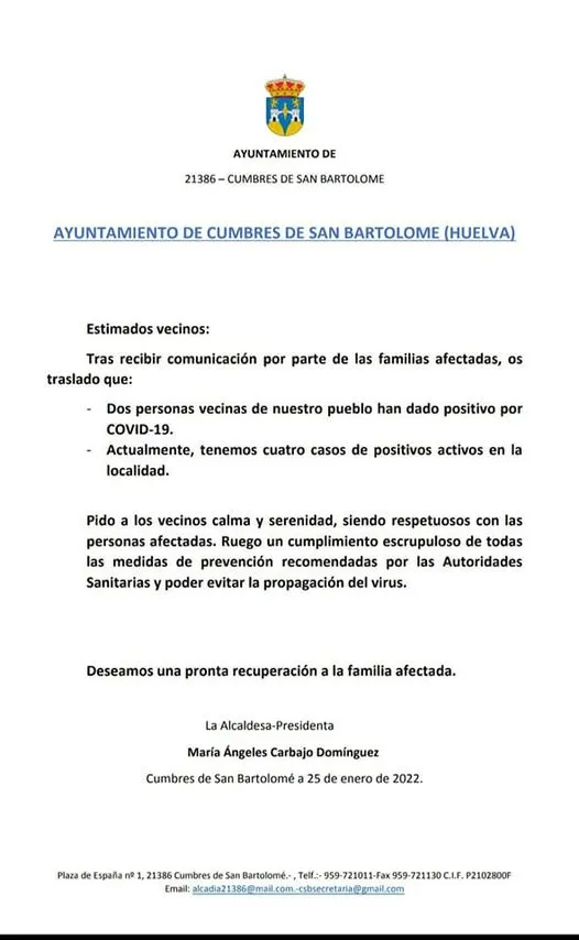 #Comunicado Covid-19
#INFORMAMOS
Desde la Alcaldía de este Ayuntamiento y el ej...