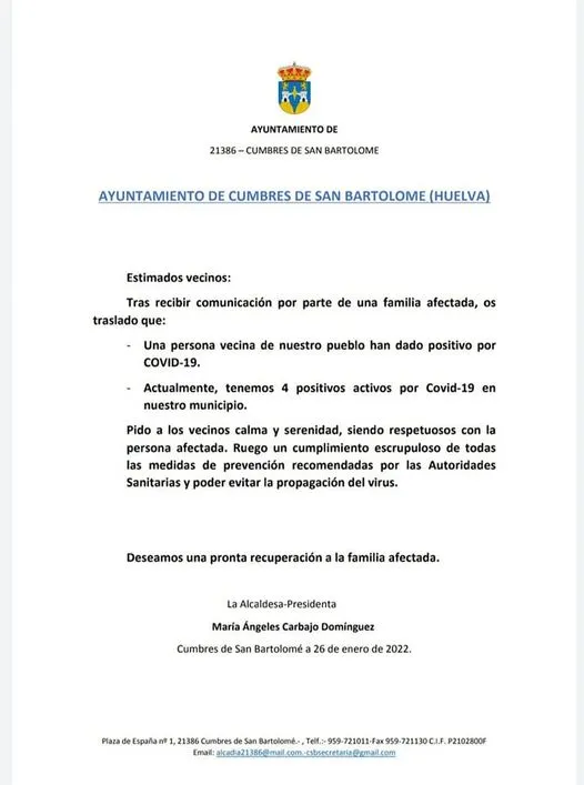 INFORMACIÓN COVID-19
#MODIFICACIÓN DE DATOS
Volvemos a tener 4⃣ casos ac...