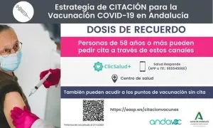 Las personas de 58 o más pueden vacunarse de la tercera dosis frente al #COVIDー...