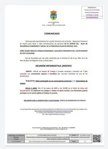 SE COMUNICA.
 REUNIÓN INFORMATIVA URGENTE