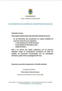 INFORMACIÓN COVID PERSONAS DADAS DE ALTA 3
CASOS ACTIVOS 1
DATOS OBTENIDOS DE ...