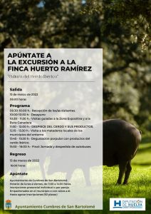 CULTURA DEL CERDO IBÉRICO
 APÚNTATE A LA EXCURSIÓN.
 FINCA HUERTO RAMÍREZ 
 DOMI...