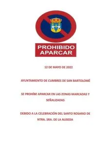 Se da traslado a la población  Horario desde 20:00 horas 
 Fin de la prohibición...