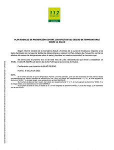 Aviso por altas temperaturas