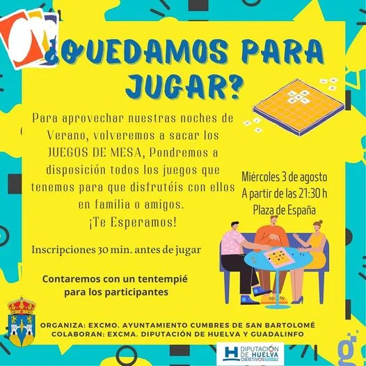 #VeranoCultural

  ¿QUEDAMOS PARA JUGAR?

 ¿TE GUSTAN LOS JUEGOS DE MESA?

El mi...