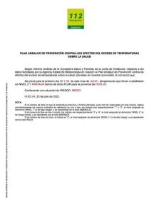Aviso altas temperaturas