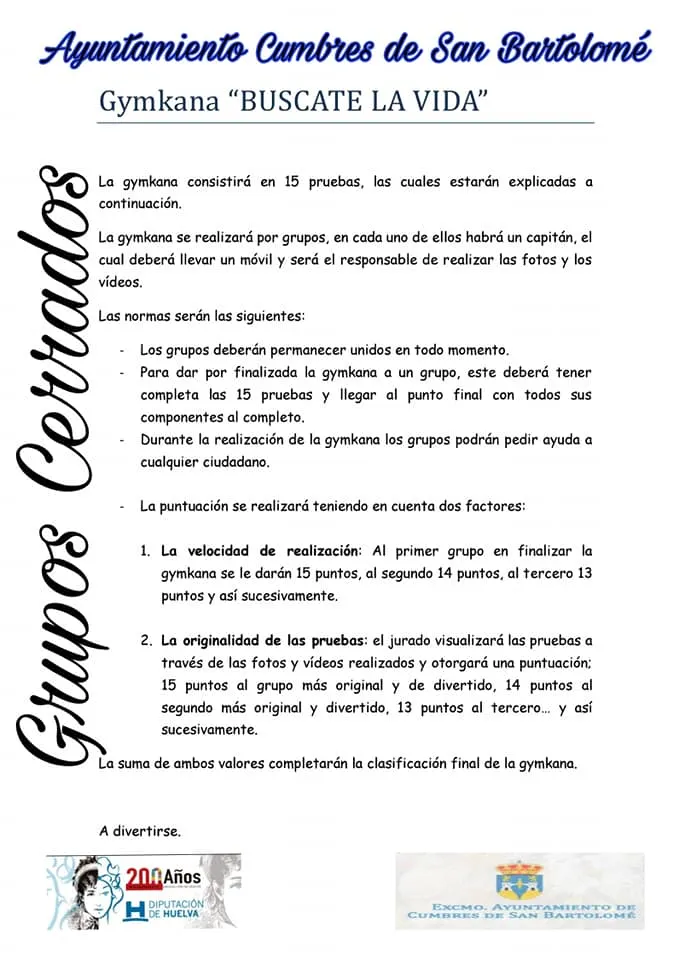 GINKANA 19 DE OCTUBRE DE 2022
 Premios:
 1. Clasificado
 2. Clasificado
 3. Clas...