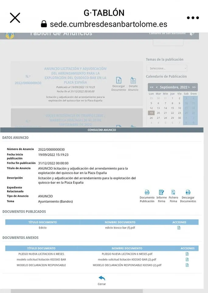 *PUBLICACIÓN SEDE ELECTRÓNICA
*TABLÓN DE ANUNCIO
*PLIEGO DE CONDICIONES ADMINI...